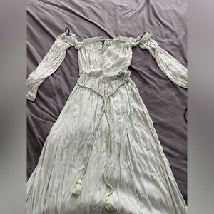 Elegant Off-Shoulder Sheer Dress